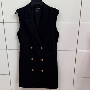 French Connection Black Blazer Dress with Gold Accents